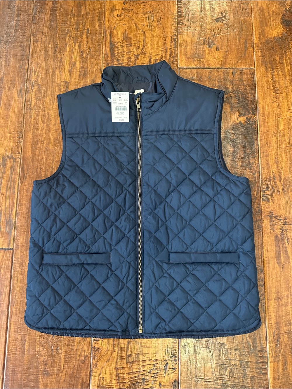 NWT Crewcuts Quilted Puffer Vest Navy Blue Size L (10-11)